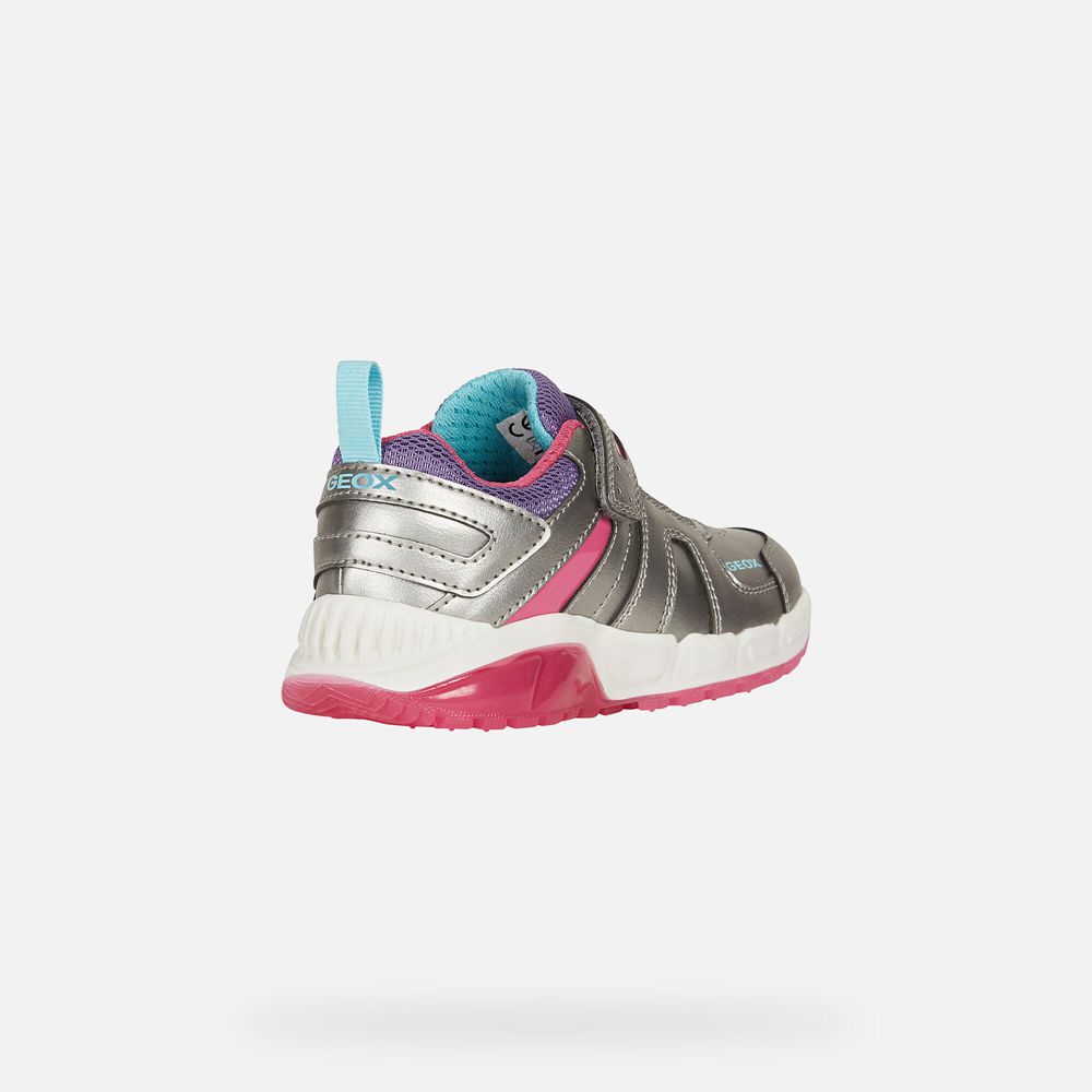 Geox Kiz Çocuk Spor Ayakkabı Koyu Gümüş/Pembe - Spaziale - MDA-674029